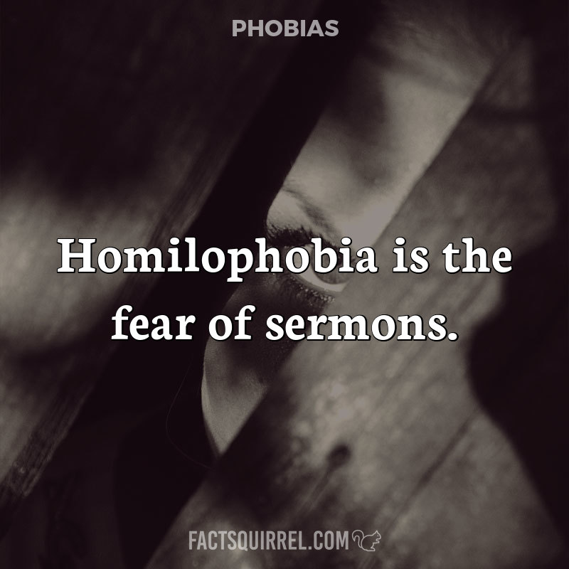 Homilophobia is the fear of sermons