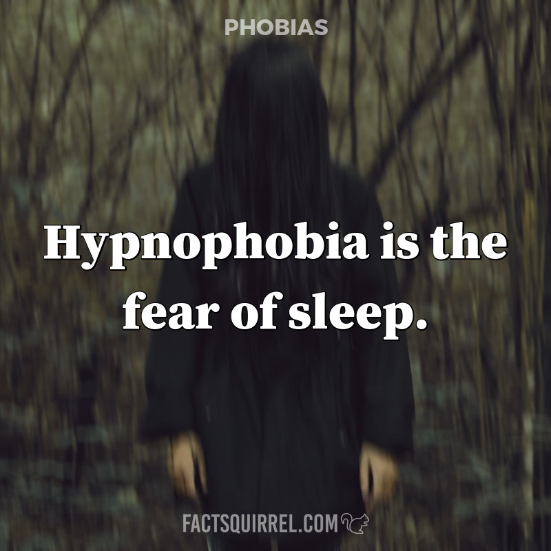 Hypnophobia is the fear of sleep