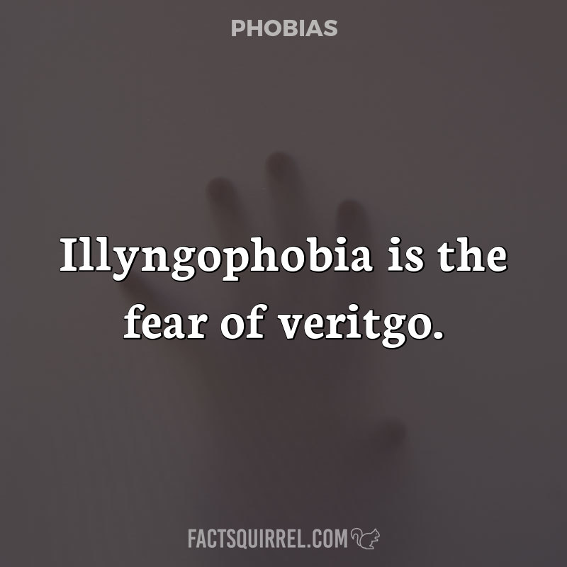 Illyngophobia is the fear of veritgo