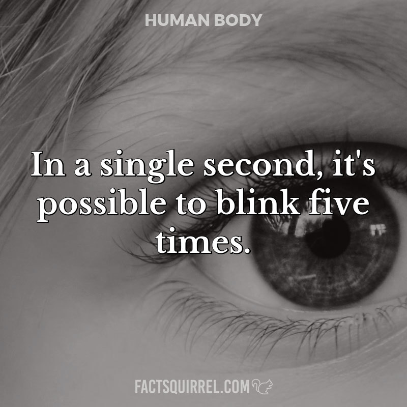 In a single second, it’s possible to blink five times