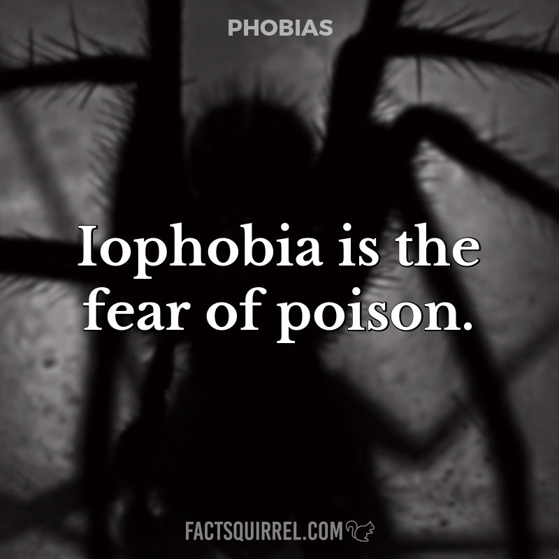 Iophobia is the fear of poison