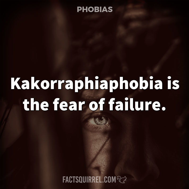 Kakorraphiaphobia is the fear of failure