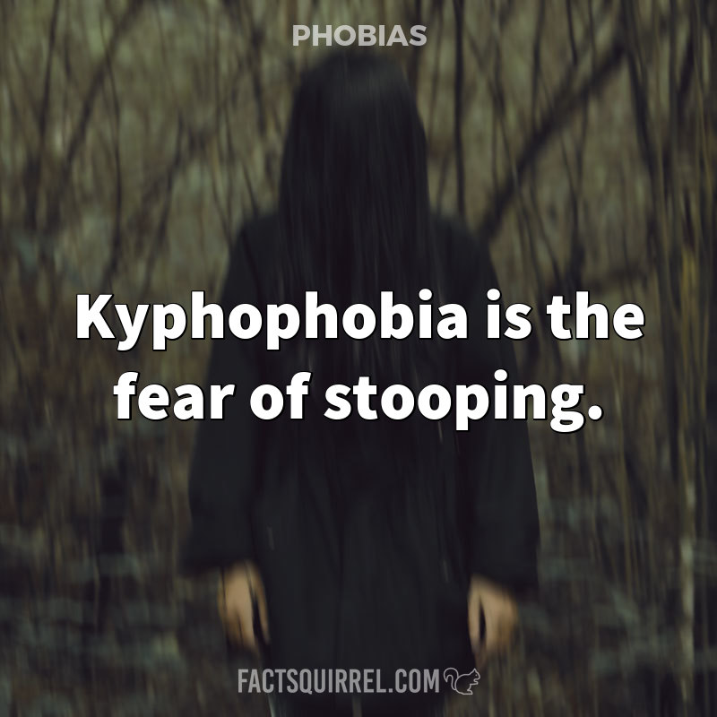 Kyphophobia is the fear of stooping