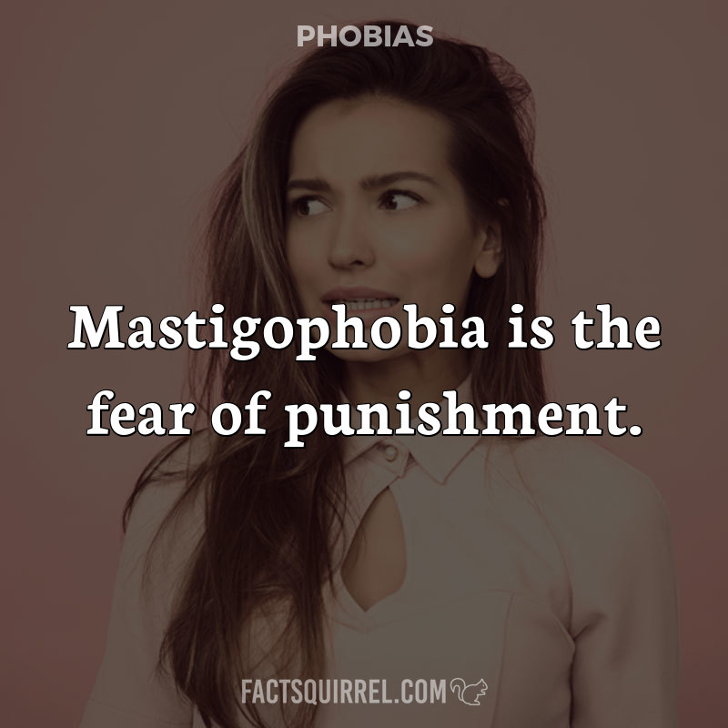 Mastigophobia is the fear of punishment