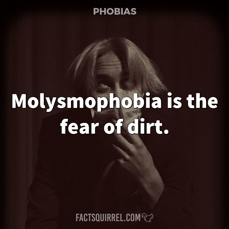 Molysmophobia is the fear of dirt