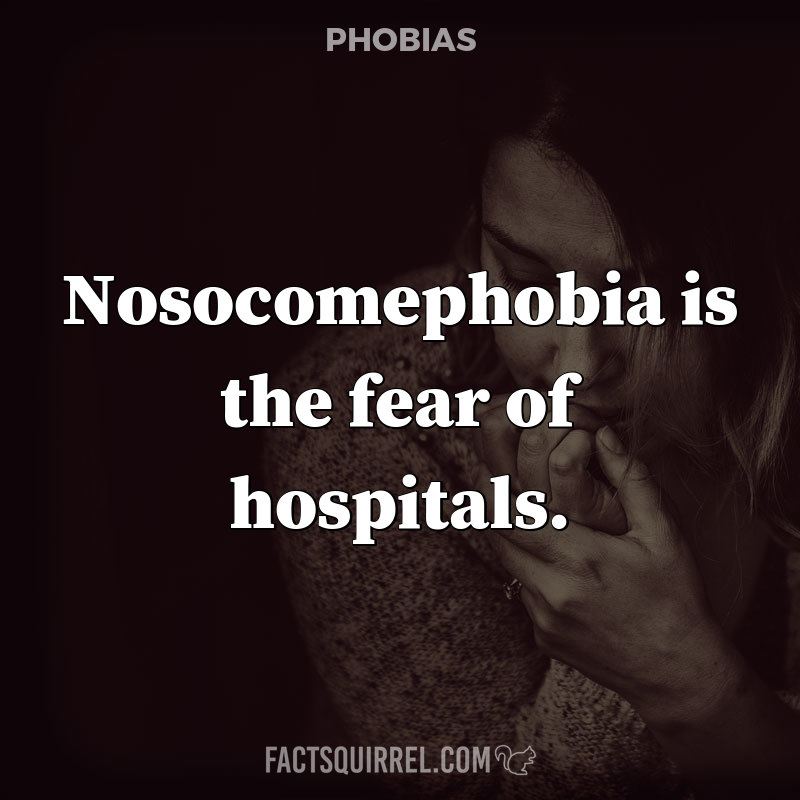 Nosocomephobia is the fear of hospitals