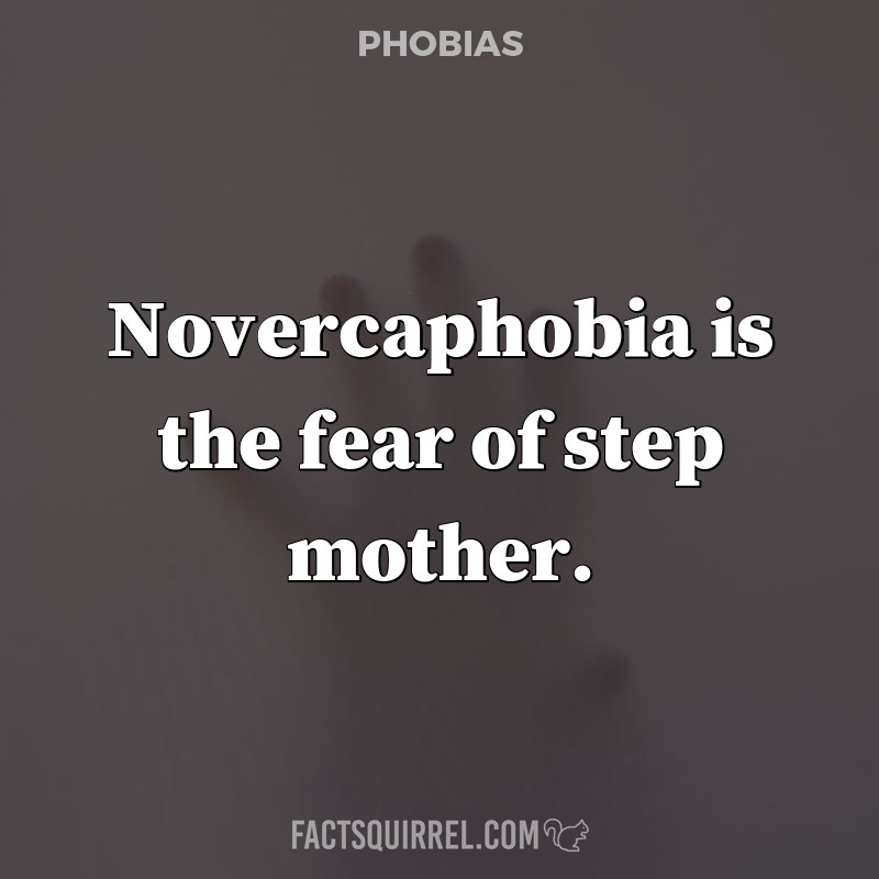 Novercaphobia is the fear of step mother