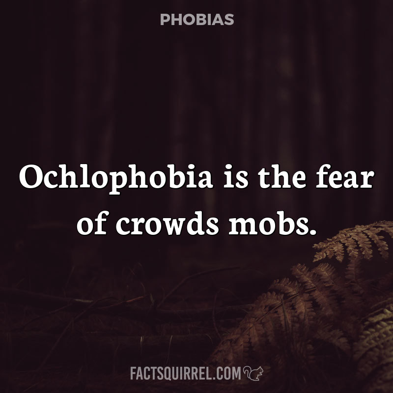 Ochlophobia is the fear of crowds mobs