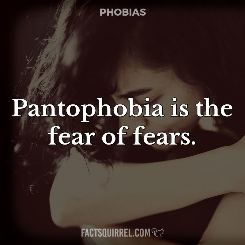 Pantophobia is the fear of fears
