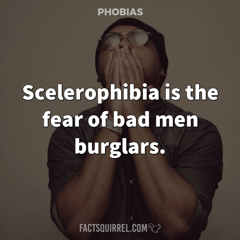 Scelerophibia is the fear of bad men burglars
