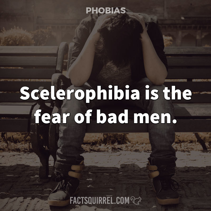 Scelerophibia is the fear of bad men