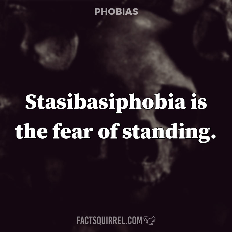 Stasibasiphobia is the fear of standing