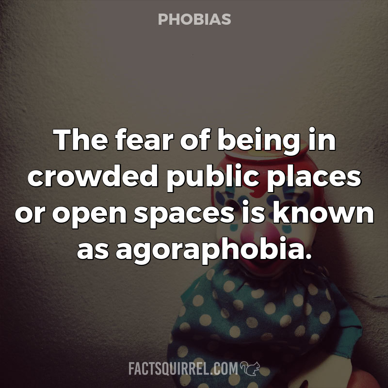 The fear of being in crowded public places or open spaces is known as