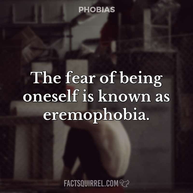 The fear of being oneself is known as eremophobia