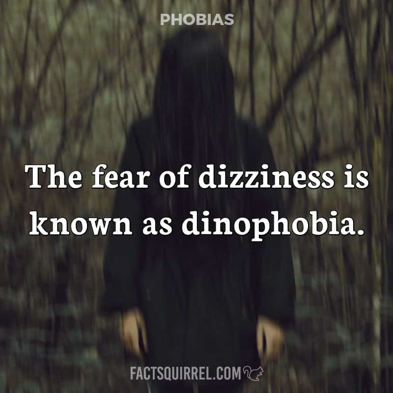 The fear of dizziness is known as dinophobia