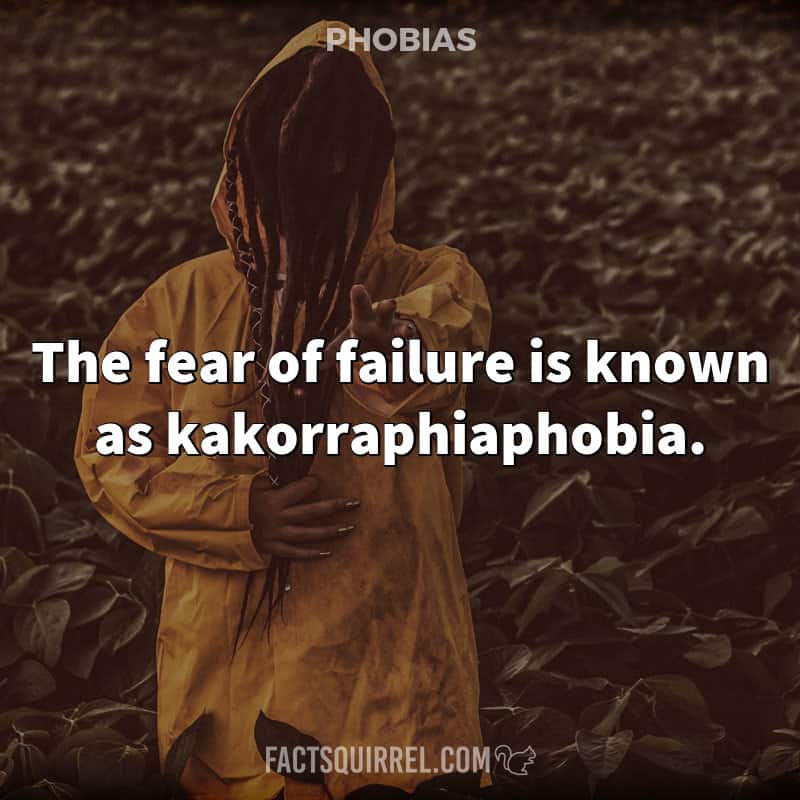 The fear of failure is known as kakorraphiaphobia