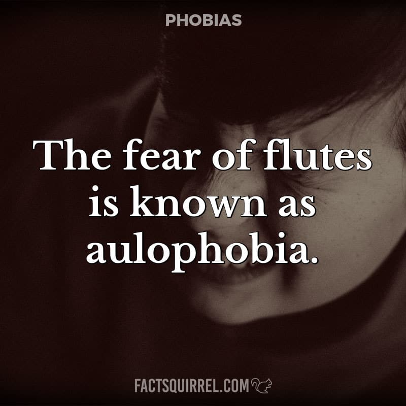 The fear of flutes is known as aulophobia
