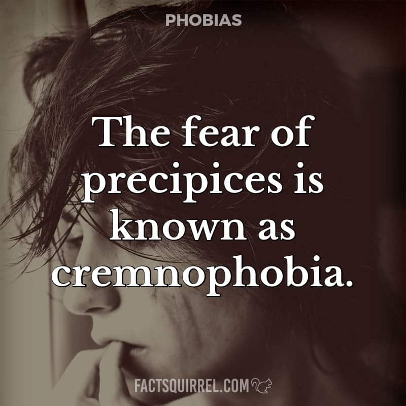 The fear of precipices is known as cremnophobia