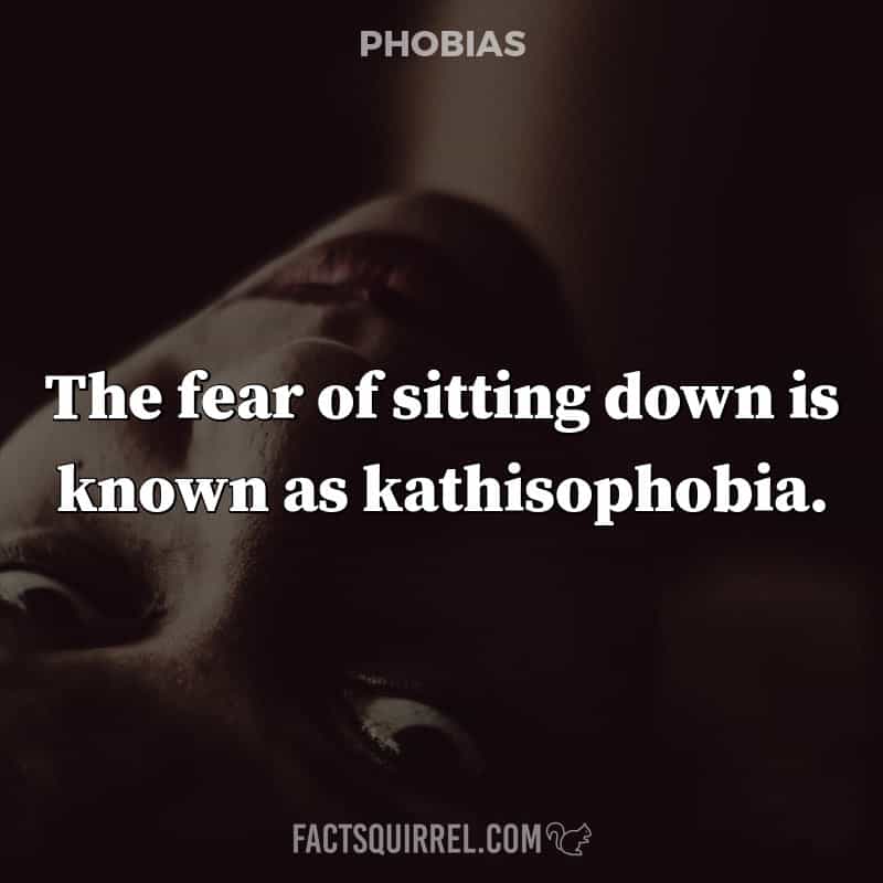 The fear of sitting down is known as kathisophobia
