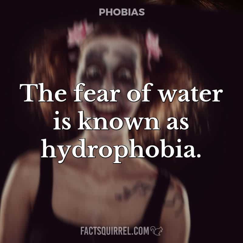 The fear of water is known as hydrophobia