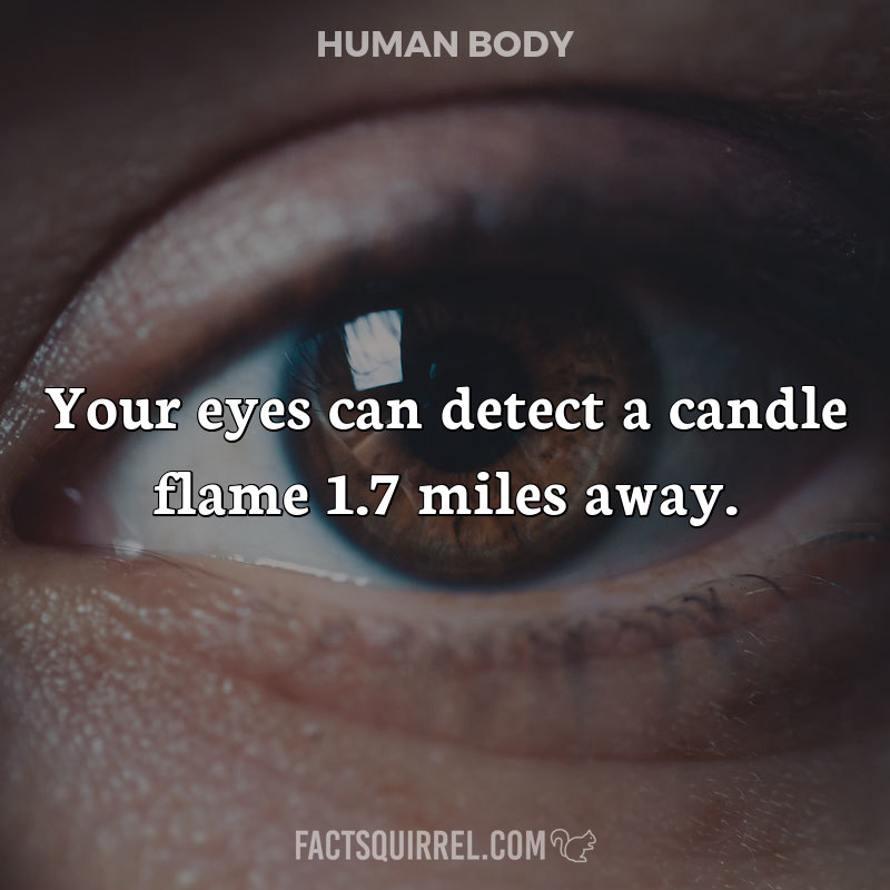 Your eyes can detect a candle flame 1.7 miles away